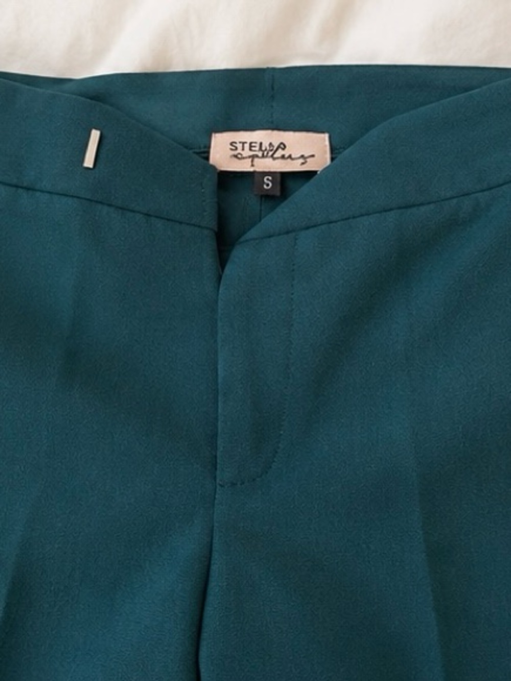 Stella Dallas Teal High Rise Flare Dress Pants Small Tailored Stretch - Picture 2 of 4